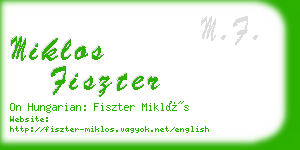 miklos fiszter business card